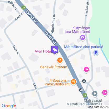 Avar Hotel a térképen